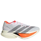 Grey adidas running shoe with orange accents. (Photo)